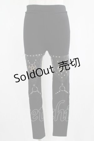 画像: Restyle / PENTAGRAM HARNESS LEGGINGS S ブラック H-25-06-26-028-GO-PA-KB-OS