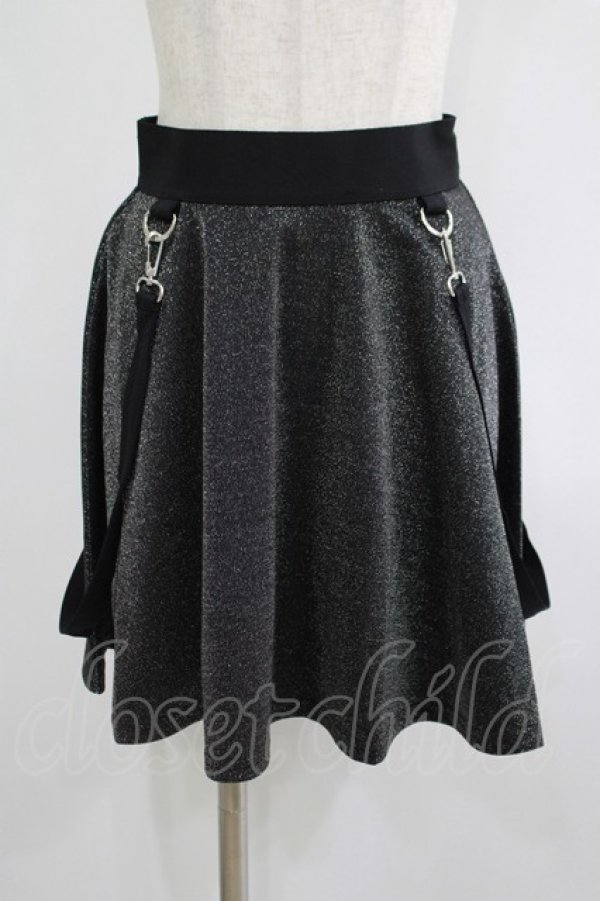 画像1: KILL STAR / Studio 666 Skater Skirt XS グリッターブラック H-25-06-27-1029-SL-SK-KB-ZH (1)