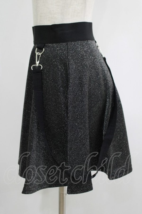 画像2: KILL STAR / Studio 666 Skater Skirt XS グリッターブラック H-25-06-27-1029-SL-SK-KB-ZH (2)