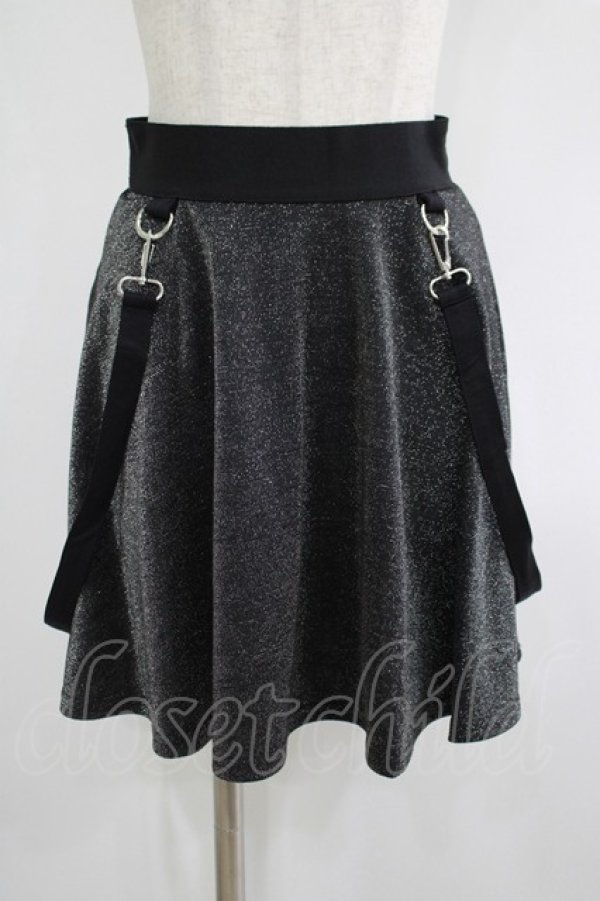 画像1: KILL STAR / Studio 666 Skater Skirt XS グリッターブラック H-25-06-27-1030-SL-SK-KB-ZH (1)