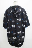 画像3: NieR Clothing / 総柄ZIP半袖パーカー F 黒 H-25-06-27-1056-PU-TO-KB-ZH (3)
