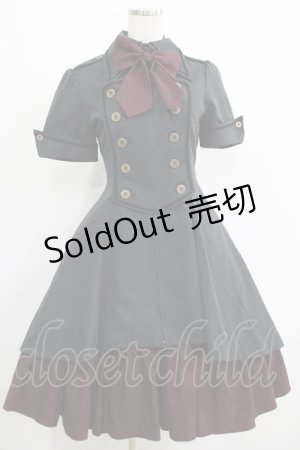 画像: ATELIER BOZ / グランティアワンピース  ブラック/ボルドー H-25-06-27-1002-EL-OP-NS-ZH