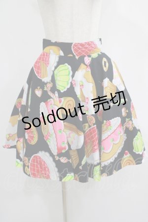 画像: MILK / ケーキプリントスカート  ブラック H-25-06-27-1010-ML-SK-KB-ZH
