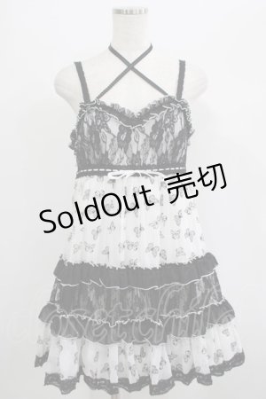 画像: ALGONQUINS / プリントシフォンベビードール  白×黒 H-25-06-27-1019-AL-OP-KB-ZH