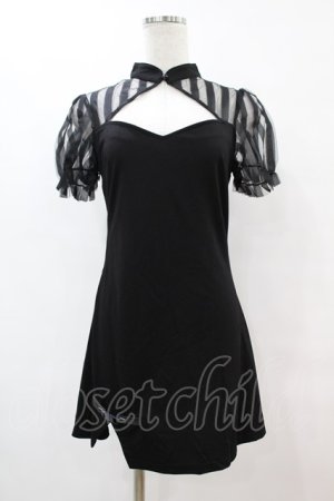 画像: PUNK RAVE / Chinese Style Silk Fan Cheongsam Dress S ブラック H-25-06-28-035-PU-OP-KB-ZH