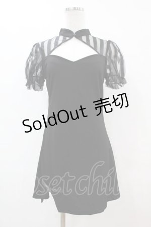 画像: PUNK RAVE / Chinese Style Silk Fan Cheongsam Dress S ブラック H-25-10-24-044-PU-OP-KB-ZH