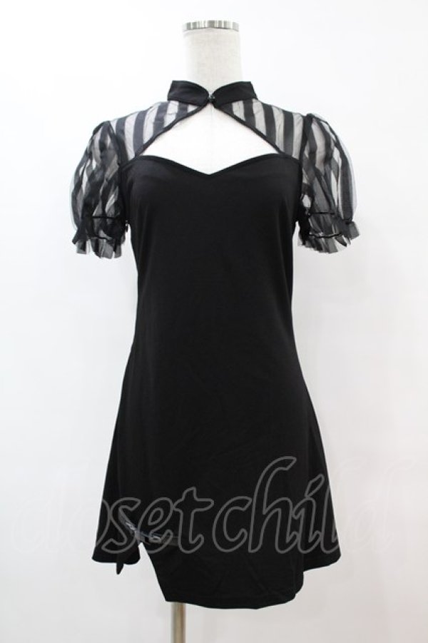 画像1: PUNK RAVE / Chinese Style Silk Fan Cheongsam Dress S ブラック H-25-06-28-035-PU-OP-KB-ZH (1)