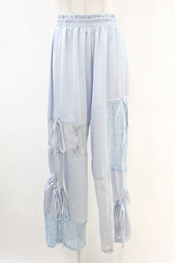 画像1: Candy Stripper / LACY PATCH WORK DROST PANTS  ライトブルー H-25-06-28-004-PU-PA-KB-ZH (1)