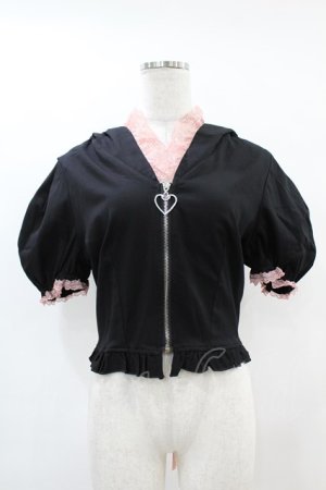 画像: DARK IN LOVE / Alternative fashion cat haunt zipper top L ブラック H-25-06-28-044-PU-TO-KB-ZH