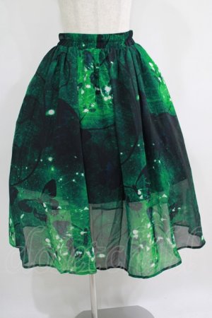 画像: NieR Clothing / GREEN BUTTERFLY SHEER SKIRT  グリーン H-25-06-28-1005-PU-SK-KB-ZH
