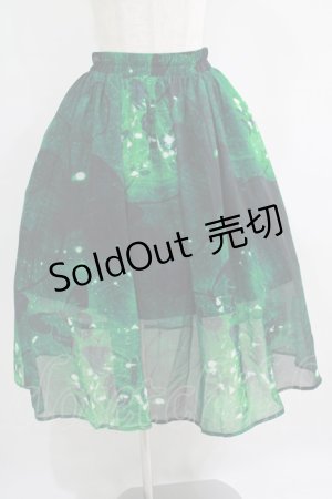 画像: NieR Clothing / GREEN BUTTERFLY SHEER SKIRT  グリーン H-25-06-28-1005-PU-SK-KB-ZH
