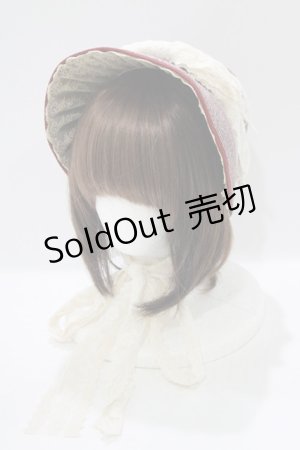 画像: シュエット / レースリボンボンネット  ボルドー×アイボリー H-25-06-28-1029-LO-AC-KB-ZH