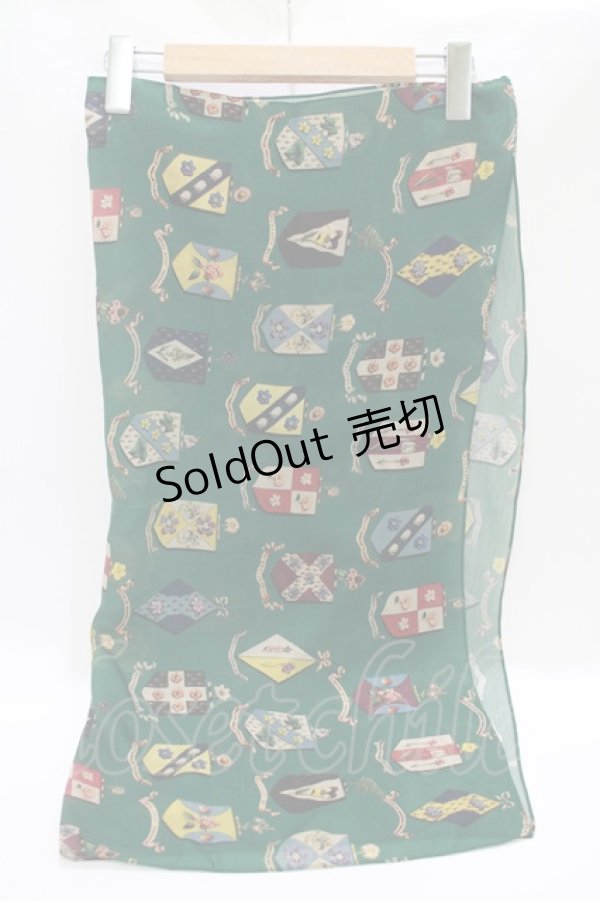 画像1: Jane Marple / Flower Crests Double Scarf  グリーン H-25-06-28-1033-JM-ZA-KB-ZH (1)