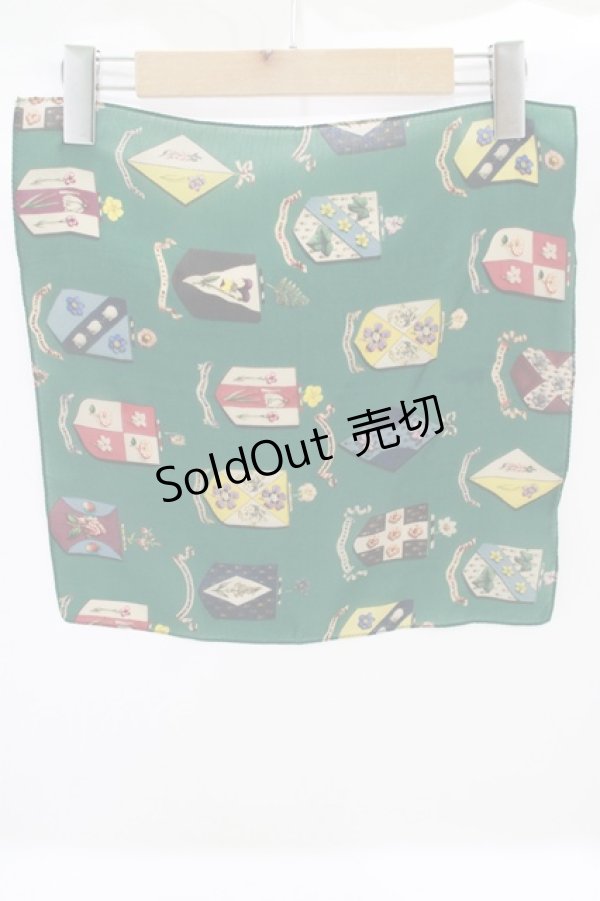 画像2: Jane Marple / Flower Crests Double Scarf  グリーン H-25-06-28-1033-JM-ZA-KB-ZH (2)