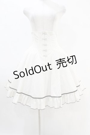 画像: EXCENTRIQUE / Secretaryコルセットスカート S/M ホワイト H-25-06-28-019-EL-SK-KB-ZH