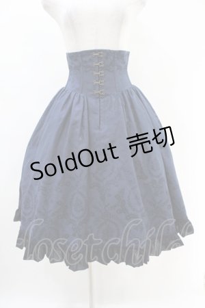 画像: EXCENTRIQUE / 薔薇リース・コルセットスカート S/M ナイトブルー H-25-06-28-021-EL-SK-KB-ZH