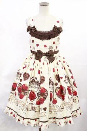 画像: BABY,THE STARS SHINE BRIGHT / Strawberry Loves Chocolate柄ジャンパースカートIII Free 生成り H-25-06-29-005-BA-OP-NS-ZH