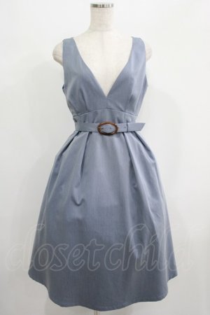 画像: F&A / べっ甲バックルベルトTRジャンパースカート Free BLUE GRAY H-25-06-29-1023-LO-OP-NS-ZH