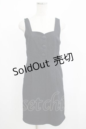 画像: Fi.n.t / フロントくるみ釦デニムジャンスカ Free BLACK H-25-06-29-1036-CA-OP-NS-ZH