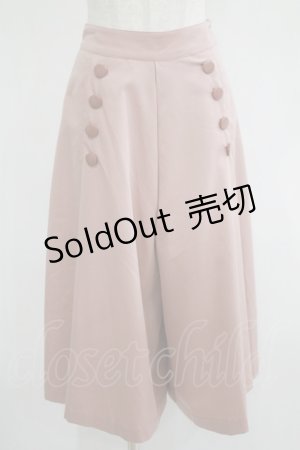 画像: F&A / ダブル釦ロングキュロットパンツ Free PINK BEIGE H-25-06-29-1038-LO-PA-NS-ZH
