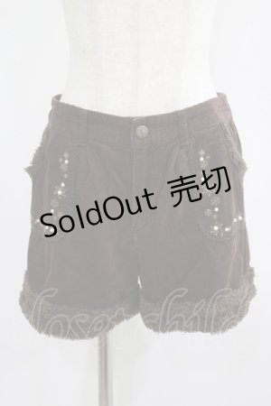 画像: axes femme / パール付きコーデュロイパンツ M ブラウン H-25-06-29-1041-AX-PA-NS-ZH