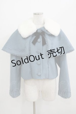 画像: axes femme kawaii / ケープ付ショートコート M ブルー H-25-06-29-1046-AX-CO-NS-ZH