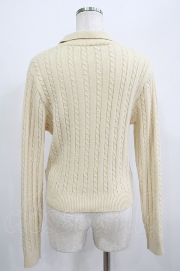 画像3: Fi.n.t / モノグラムロゴ刺繍ニットポロ Free CREAM H-25-06-29-1057-CA-TO-NS-ZT385 (3)