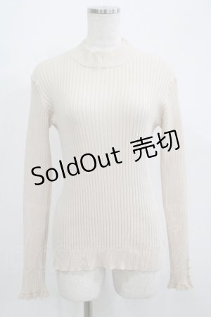 画像: F&A / 袖口飾り編みリブニットプルオーバー Free IVORY H-25-06-29-1063-LO-TO-NS-ZT385