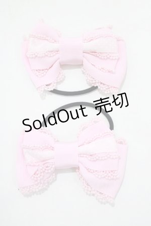 画像: Angelic Pretty / ドットライングログランリボンヘアポニー  ピンク H-25-06-29-1069-AP-ZA-NS-ZH