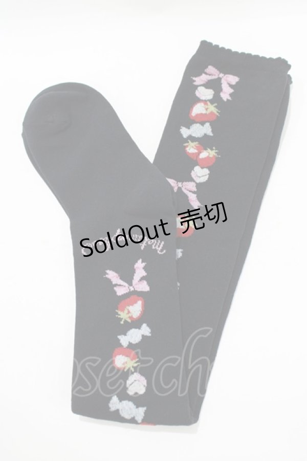 画像1: metamorphose / Sweet Berry オーバーニー  ブラック H-25-06-29-1071-ME-ZA-NS-ZH (1)