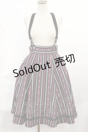 画像: axes femme POETIQUE / サスペンダー付レジメスカート M ボルドー H-25-06-29-012-AX-SK-NS-ZH
