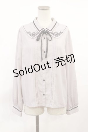 画像: axes femme / レイヤードカラー刺繍ブラウス M グレー H-25-06-29-015-AX-BL-NS-ZH