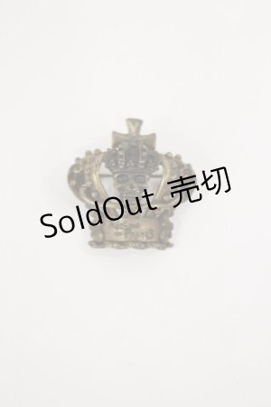 画像: ALICE and the PIRATES / ドクロ付王冠ブローチ  アンティークゴールド H-25-06-29-026-PA-AC-NS-ZH