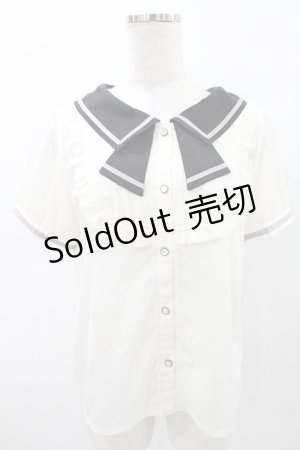 画像: axes femme POETIQUE / セーラーデザインブラウス M アイボリー/ブラック H-25-06-30-033-AX-BL-NS-ZH