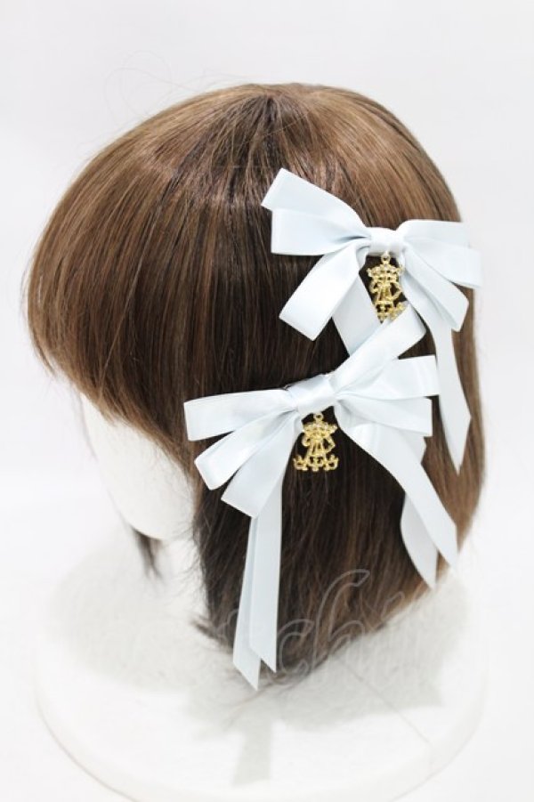 画像1: ALICE and the PIRATES / サテンリボンの多重リボンクリップ  サックス H-25-06-30-007-PA-AC-NS-ZH (1)