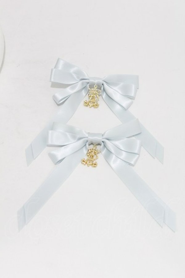 画像2: ALICE and the PIRATES / サテンリボンの多重リボンクリップ  サックス H-25-06-30-007-PA-AC-NS-ZH (2)