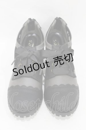 画像: axes femme / 配色レースアップブーティー L(24.5cm） ブラック H-25-06-30-1001-AX-SH-NS-ZH