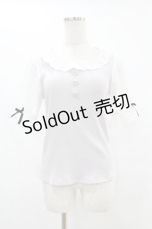 画像: DearMyLove / 大きめリボンフリルビジュートップス M グレー H-25-06-30-1051-EL-TO-NS-ZH