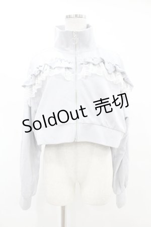 画像: DearMyLove / ハイネックフリルレースリボンパーカー M~L ブルーグレー H-25-06-30-1055-EL-TO-NS-ZH