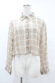 画像1: DearMyLoveRose / シアーチェックショートシャツ M~L ベージュ H-25-06-30-1056-EL-BL-NS-ZH (1)