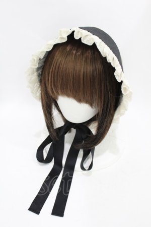 画像: Victorian maiden / ノーブルサテンハーフボンネット  ブラック H-25-06-30-1006-CL-AC-NS-ZH