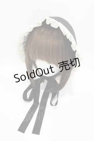 画像: Victorian maiden / ノーブルサテンハーフボンネット  ブラック H-25-06-30-1006-CL-AC-NS-ZH