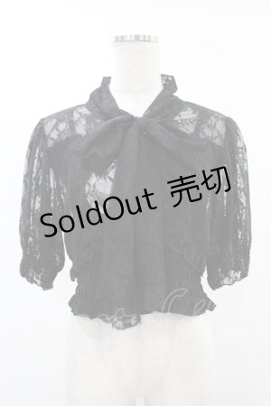 画像: DearMyLoveRose / レースボレロsetシャーリングトップス 3L ブラック H-25-06-30-1061-EL-TO-NS-ZH