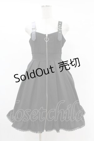 画像: DearMyLove / 合皮ベルトZIPジャンパースカート M ブラック H-25-06-30-1018-EL-OP-NS-ZH