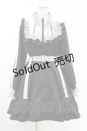 画像: DearMyLove / 十字架刺繍フリルシスタージャージワンピース LL ブラック/グレー H-25-06-30-1023-EL-OP-NS-ZH