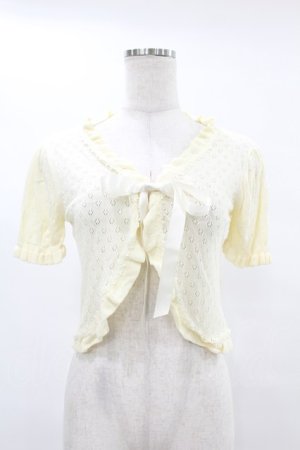 画像: axes femme POETIQUE / 透かし編みサマーニットボレロ M 生成り H-25-06-30-1039-AX-TO-NS-ZH
