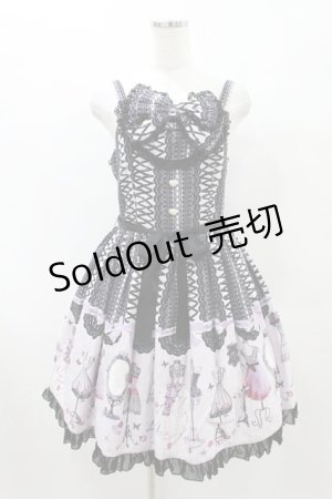 画像: metamorphose / Lace up dollヨーク切替ジャンパースカートセット Free ラベンダー H-25-06-30-016-ME-OP-NS-ZH