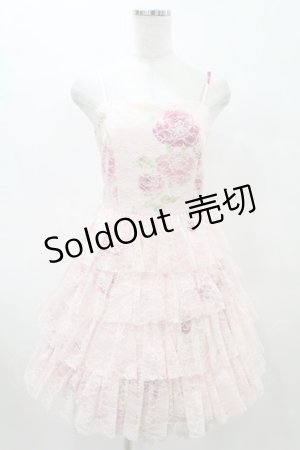 画像: JESUS DIAMANTE / スペシャルバックレースリボンワンピース 38 ぼかし薔薇ピンク H-25-06-30-019-JE-OP-NS-ZH