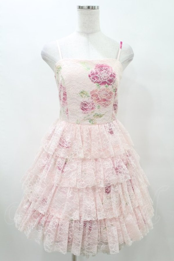 画像1: JESUS DIAMANTE / スペシャルバックレースリボンワンピース 38 ぼかし薔薇ピンク H-25-06-30-019-JE-OP-NS-ZH (1)