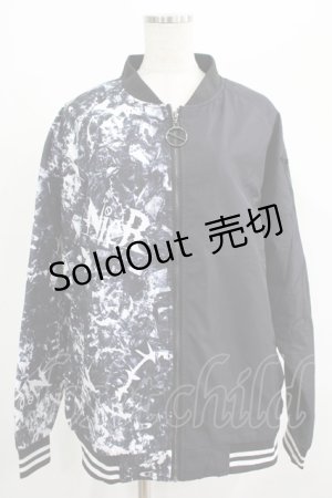 画像: NieR Clothing / プリント切替ブルゾンジャケット   H-25-07-01-036-PU-JA-KB-ZH